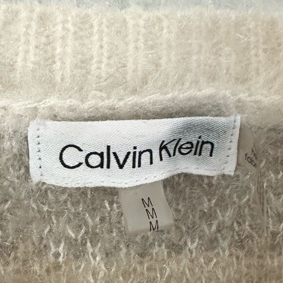 Calvin Klein Women's Eyelash Knit Fair Isle Sweater In Porcelain Size Medium - Picture 5 of 9